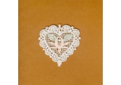 White/Lite Pink/Green Rayon Heart Applique    268