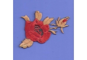 Red Rose/Brown  Iron/Sew On Applique  321