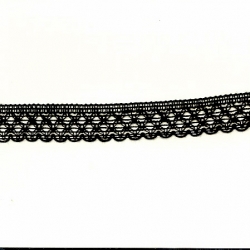 5 Yds 3/4" Black Crochet Cluny 1018 5 Yds 3/4" Black Crochet Cluny 1018
