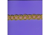5 Yds    5/8"    Gold Metallic/w Mauve Ribbon 3337    