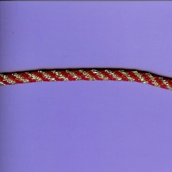 5 Yds 1/4" Diameter Burgundy/Gold Cord   3713