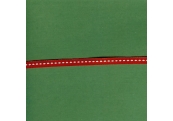 5 Yds 1/4" Poly Red White Stitch Grosgrain Ribbon   3570
