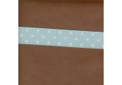 5 Yds 7/8" Baby Blue/White Dots Grosgrain Ribbon  4035