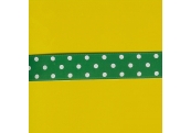 5 Yds 7/8" Green/White Dot Grosgrain Ribbon    	4038