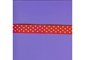 5 Yds 5/8" Shock.Pink/White Heart Grosgrain 4186  