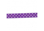 5 Yds 7/8"  Purple/White Dot Grossgrain Ribbon 4489  