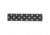 5 Yds 1 1/2"  Black/White Dot Grossgrain Ribbon 4490 