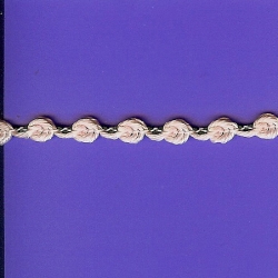 5 Yds   5/16"    Pink/Green Rose Braid     1294