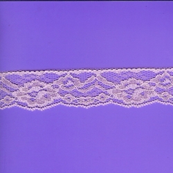5 Yds   1 3/8"    Pink Scalloped Lace   1976