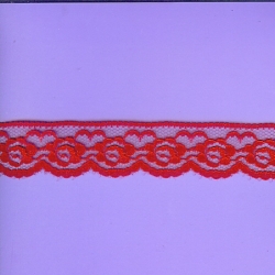 5 Yds   1 1/4"    Red Scalloped Lace  1994