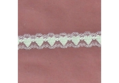 5 Yds   7/8"    White Lace/Green Hearts   2012