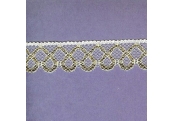 5 Yds   1"    White/Gold Filagree Lace  3450 