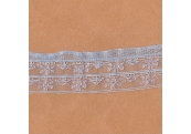5 Yds 2"  Blue/Pale Pink Foldover Lace  4103