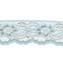 5 Yds  3"   Blue/Gold  Scalloped Lace  4298