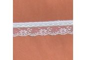 5 Yds 1 1/2"   White/Blue Ribbon Mock Beading Lace  4463 