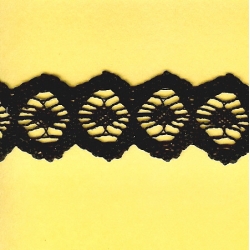 5 Yds  1 5/8"  Black Crochet Cluny   1755