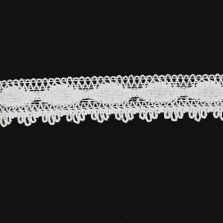 5 Yds    1 1/4"   White Crochet Cluny Lace   3694