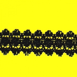 5 Yds  1 1/2"  Black Crochet Cluny Lace   3788