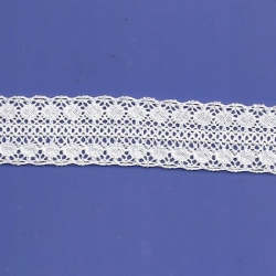 5 Yds  1 3/8"  White Crochet  Cluny Lace   4510 
