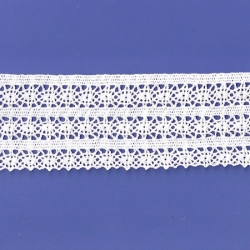 5 Yds 2 1/2"  White Crochet Cluny Lace   4521  