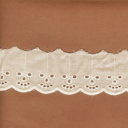 5 Yds  1 7/8"  Ivory Cotton Embroidery Eyelet   4067