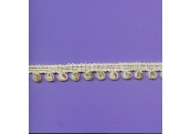 5 Yds   5/8"  Gold Metallic White Braid/Loops  2158 