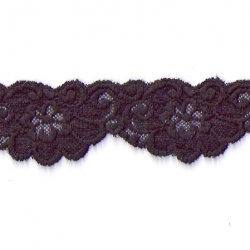 50 Yds   2"  Heavy Textured Black Stretch Lace  4253