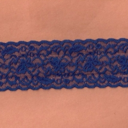5 Yds  2 1/2"  Dark  Blue Stretch Lace  4276 