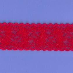 5 Yds  2 1/4"  Red Stretch Lace    4355