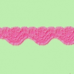 5 Yds  1 1/8"  Neon Pink Stretch Lace  4358  