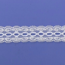 5 Yds  1 1/4"  Off White Beading Stretch Lace 4762 