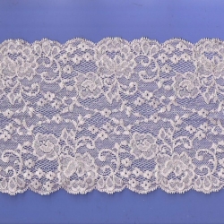 5 Yds 6"  Pinky Cheeks Silver Fillagree Stretch Lace 4857 