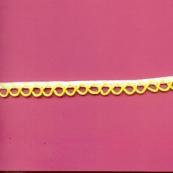 5 Yds   3/8"    White/ Yellow Loops Trim   1185