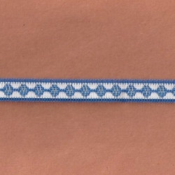 5 Yds  5/8"  Blue/White Flat Braid Ribbon  4454