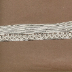 5 Yds  1"  Vintage White Foldover Lace   4097
